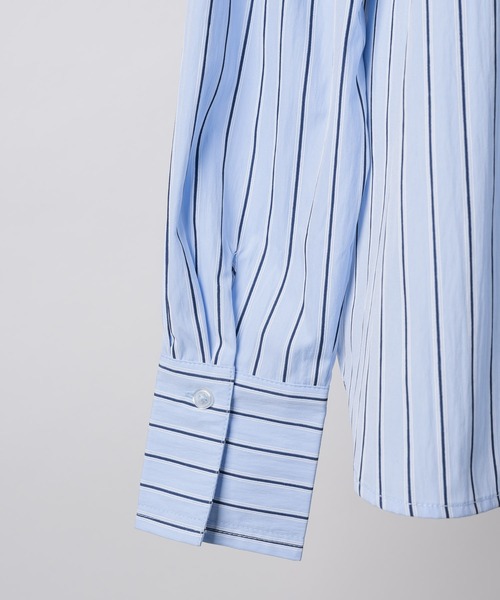 VIOLETTA（ヴィオレッタ）の「ストライプ柄ボウタイシャツ（シャツ/ブラウス・レディース・アイボリー/ブルー・FREE）」の12枚目の写真