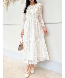 dazzlin | バックリボンレースフリルワンピース(ワンピース)