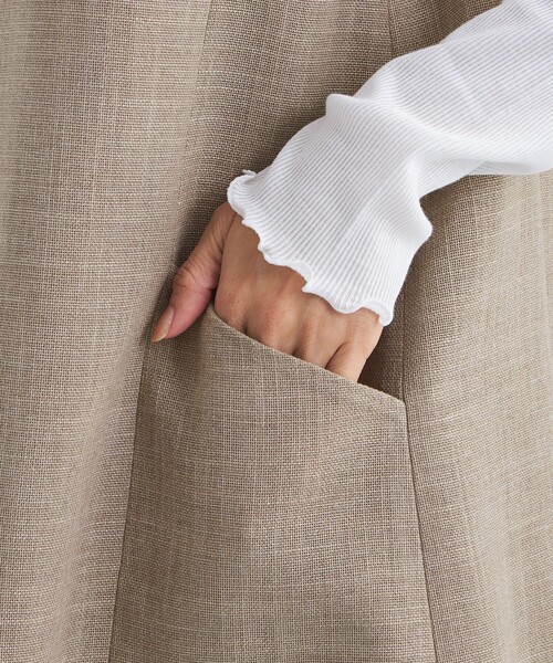 green label relaxing（グリーンレーベルリラクシング）の「リネンライク ベスト（ベスト・レディース・ネイビー/ベージュ・FREE）」の21枚目の写真