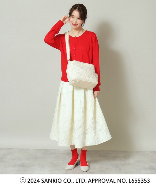 ITS'DEMO（イッツデモ）の「◆【ハローキティコラボ】ロゴキルト舟型ショルダー（ショルダーバッグ・レディース・ブラック/アイボリー/ピンク系・00）」の5枚目の写真