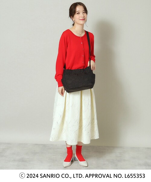 ITS'DEMO（イッツデモ）の「◆【ハローキティコラボ】ロゴキルト舟型ショルダー（ショルダーバッグ・レディース・ブラック/アイボリー/ピンク系・00）」の7枚目の写真