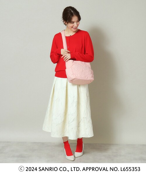 ITS'DEMO（イッツデモ）の「◆【ハローキティコラボ】ロゴキルト舟型ショルダー（ショルダーバッグ・レディース・ブラック/アイボリー/ピンク系・00）」の9枚目の写真