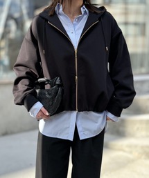【Emma Taylor】美品 エマテイラー パーカー ざっくり レーヨン シアーオーガンジージップパーカー Emma Taylor│STYLEDOOR