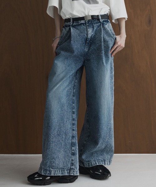 remer ルーズベーシックタックワイドバギーパンツ ネイビー M remer（リメール）の「loose basic tuck wide buggy PT / ルーズ