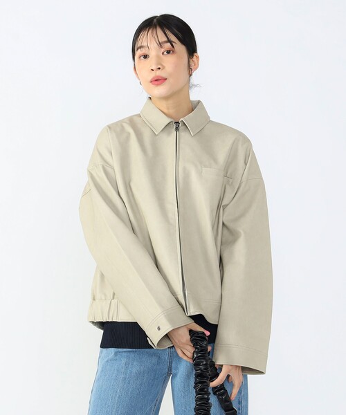 フェイクレザー ジップブルゾン（S～M）
