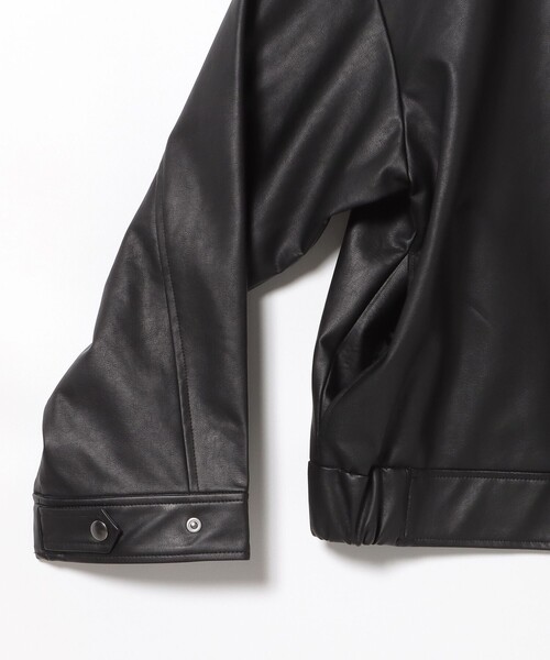 セール】フェイクレザー ジップブルゾン（S～M）（ブルゾン