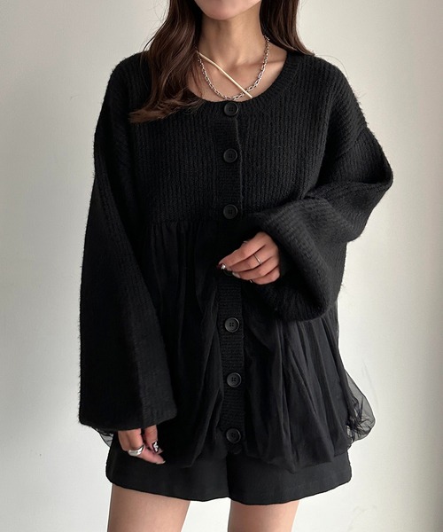 apres jour mignon(アプレジュールミニョン)の「ペプラムチュールニット【ZOZOTOWN限定アイテム】(ニット/セーター・レディース・ブラック/アイボリー/ピンク・フリー/X-LARGE)」の13枚目の写真