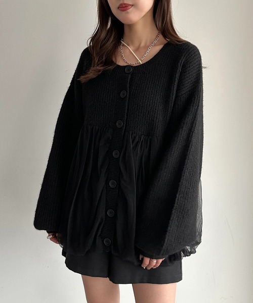 apres jour mignon(アプレジュールミニョン)の「ペプラムチュールニット【ZOZOTOWN限定アイテム】(ニット/セーター・レディース・ブラック/アイボリー/ピンク・フリー/X-LARGE)」の14枚目の写真