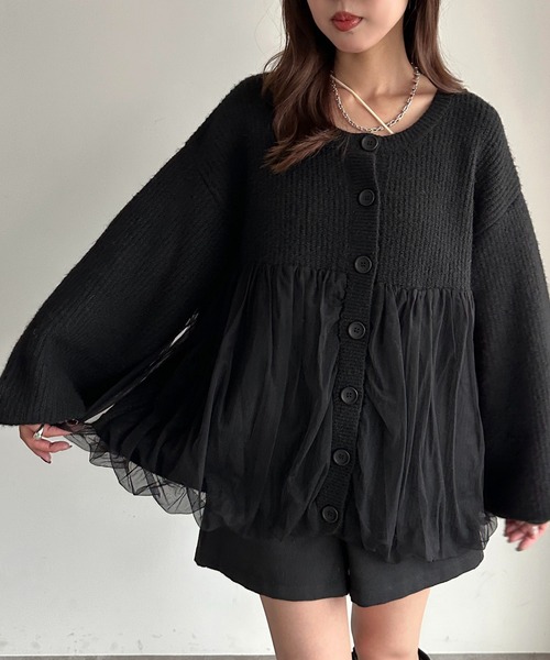 apres jour mignon(アプレジュールミニョン)の「ペプラムチュールニット【ZOZOTOWN限定アイテム】(ニット/セーター・レディース・ブラック/アイボリー/ピンク・フリー/X-LARGE)」の15枚目の写真
