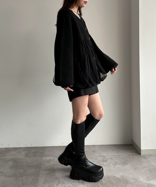 apres jour mignon(アプレジュールミニョン)の「ペプラムチュールニット【ZOZOTOWN限定アイテム】(ニット/セーター・レディース・ブラック/アイボリー/ピンク・フリー/X-LARGE)」の17枚目の写真
