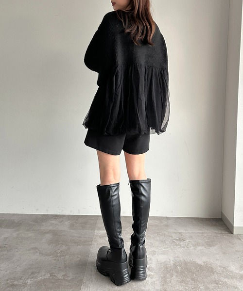apres jour mignon(アプレジュールミニョン)の「ペプラムチュールニット【ZOZOTOWN限定アイテム】(ニット/セーター・レディース・ブラック/アイボリー/ピンク・フリー/X-LARGE)」の18枚目の写真