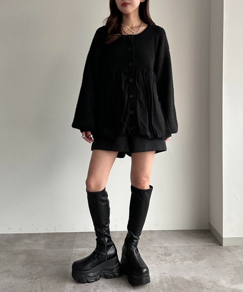 apres jour mignon(アプレジュールミニョン)の「ペプラムチュールニット【ZOZOTOWN限定アイテム】(ニット/セーター・レディース・ブラック/アイボリー/ピンク・フリー/X-LARGE)」の5枚目の写真