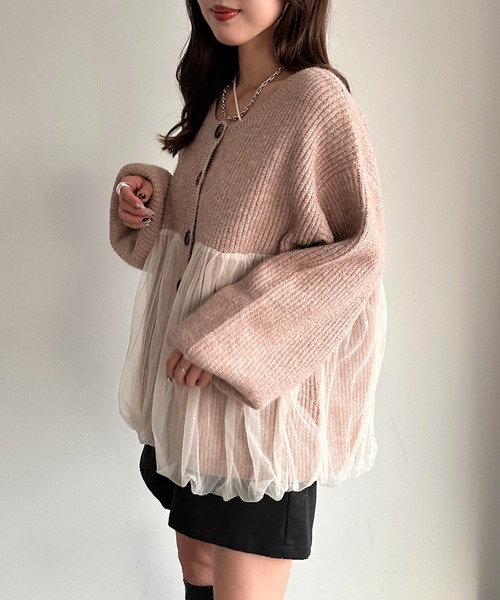 apres jour mignon(アプレジュールミニョン)の「ペプラムチュールニット【ZOZOTOWN限定アイテム】(ニット/セーター・レディース・ブラック/アイボリー/ピンク・フリー/X-LARGE)」の21枚目の写真