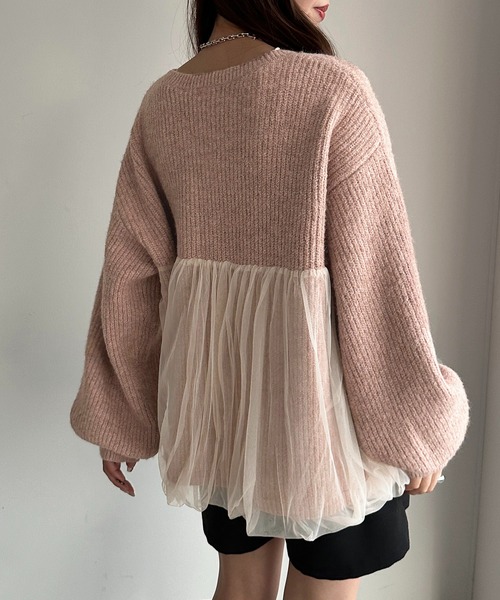 apres jour mignon(アプレジュールミニョン)の「ペプラムチュールニット【ZOZOTOWN限定アイテム】(ニット/セーター・レディース・ブラック/アイボリー/ピンク・フリー/X-LARGE)」の22枚目の写真
