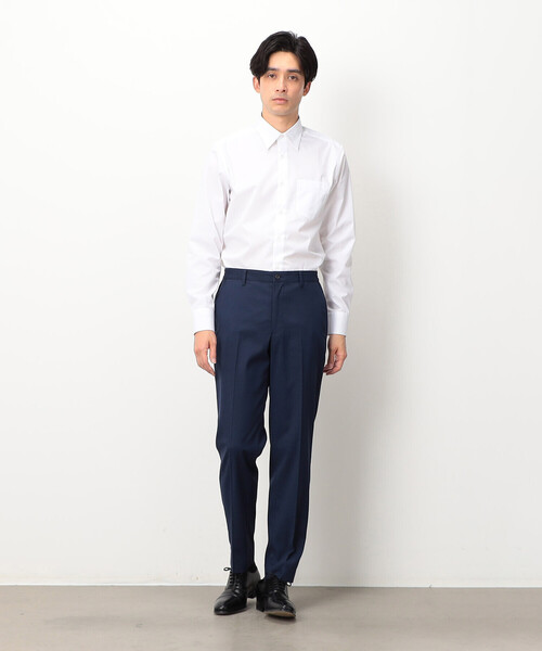 COMME CA ISM（コムサイズム）の「イージーケア　ポリエステル　コットン　ブロード　ドレスシャツ（ビジネスシャツ・メンズ・ホワイト・SMALL/MEDIUM/LARGE/X-LARGE）」の2枚目の写真
