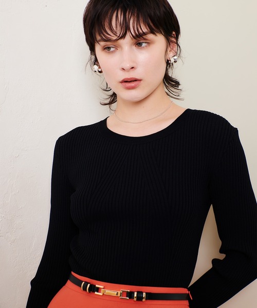 リブ切替デザインプルオーバー（ニット/セーター）｜allureville