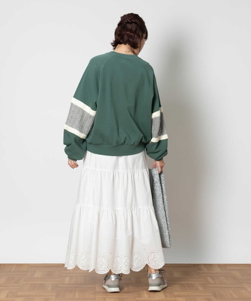 Lee(リー)の「Lee(リー)【レディース】ニット切替スウェット(スウェット・レディース・グリーン・XL/S/L/M)」の9枚目の写真