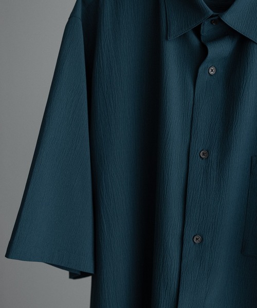 remer(リメール)の「loose Relax summer shirt / ルーズリラックスサマーシャツ《楊柳》(シャツ/ブラウス・メンズ・ブラック/キャメル/ライトグレー/ブルー/チャコールグレー/カーキ/ライトグリーン/パープル/マスタード・SMALL/X-SMALL/LARGE/MEDIUM)」の13枚目の写真