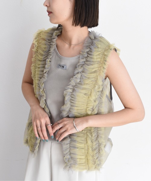 新品　エイミーロウ　フリンジ　ツィードジレ　Eimee Law　ベスト　コート Eimee Law（エイミーロウ）の「ツィード MIXボタンベストジレ