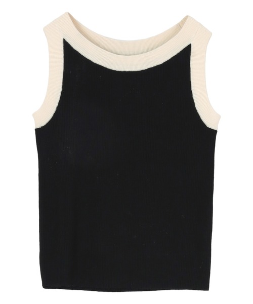 titivate（ティティベイト）の「配色リブニットタンクトップ（タンクトップ・レディース・ブラウン系その他2/ブラウン系その他/ブラック系その他/ホワイト系その他/ブルー系その他/イエロー系その他/グレー系その他/ホワイト系その他2/ブラック系その他2・L/M/S）」の20枚目の写真