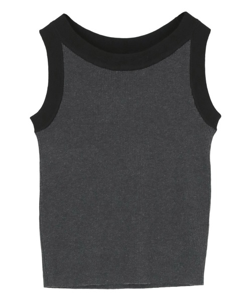 titivate（ティティベイト）の「配色リブニットタンクトップ（タンクトップ・レディース・ブラウン系その他2/ブラウン系その他/ブラック系その他/ホワイト系その他/ブルー系その他/イエロー系その他/グレー系その他/ホワイト系その他2/ブラック系その他2・L/M/S）」の21枚目の写真