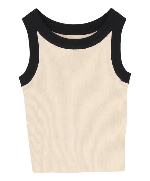 titivate（ティティベイト）の「配色リブニットタンクトップ（タンクトップ・レディース・ブラウン系その他2/ブラウン系その他/ブラック系その他/ホワイト系その他/ブルー系その他/イエロー系その他/グレー系その他/ホワイト系その他2/ブラック系その他2・L/M/S）」の17枚目の写真