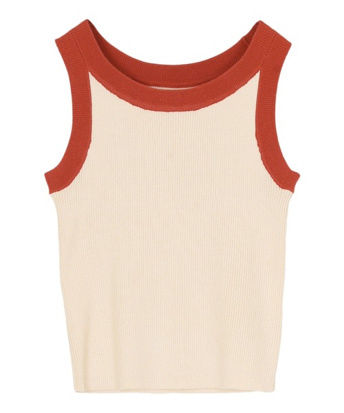 titivate（ティティベイト）の「配色リブニットタンクトップ（タンクトップ・レディース・ブラウン系その他2/ブラウン系その他/ブラック系その他/ホワイト系その他/ブルー系その他/イエロー系その他/グレー系その他/ホワイト系その他2/ブラック系その他2・L/M/S）」の18枚目の写真