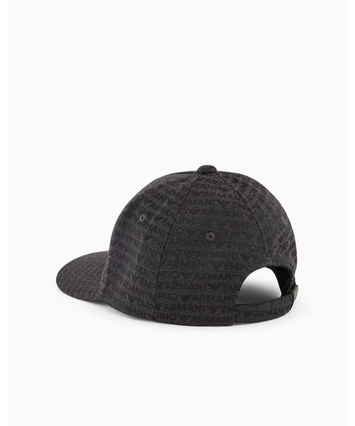 EMPORIO ARMANI（エンポリオアルマーニ）の「【エンポリオ アルマーニ】ベースボールキャップ ナイロン オールオーバージャカード ロゴレタリング（キャップ・メンズ・ブラック系・FREE）」の3枚目の写真