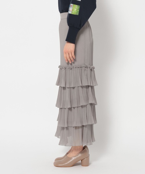 mysty woman(ミスティウーマン)の「ティアードプリーツスカート 320385(スカート・レディース・アイボリー/ブラック/グレー・FREE)」の12枚目の写真