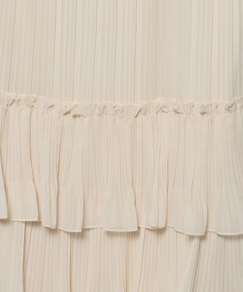 mysty woman(ミスティウーマン)の「ティアードプリーツスカート 320385(スカート・レディース・アイボリー/ブラック/グレー・FREE)」の5枚目の写真