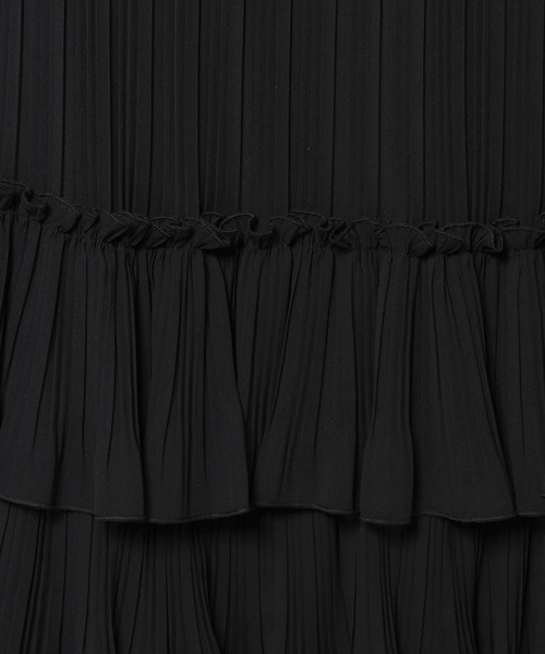 mysty woman(ミスティウーマン)の「ティアードプリーツスカート 320385(スカート・レディース・アイボリー/ブラック/グレー・FREE)」の4枚目の写真