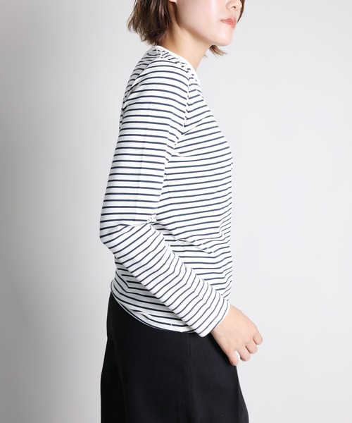 aimoha(アイモハ)の「ボーダー長袖Tシャツ(Tシャツ/カットソー・レディース・ホワイト・FREE)」の7枚目の写真