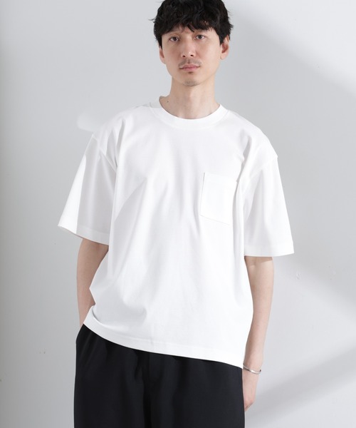 NANO universe(ナノユニバース)の「アンチスメル BIGTシャツ 半袖(Tシャツ/カットソー・メンズ・グレー/ブルーグリーン/ブラック/ホワイト・L/M/S)」の1枚目の写真