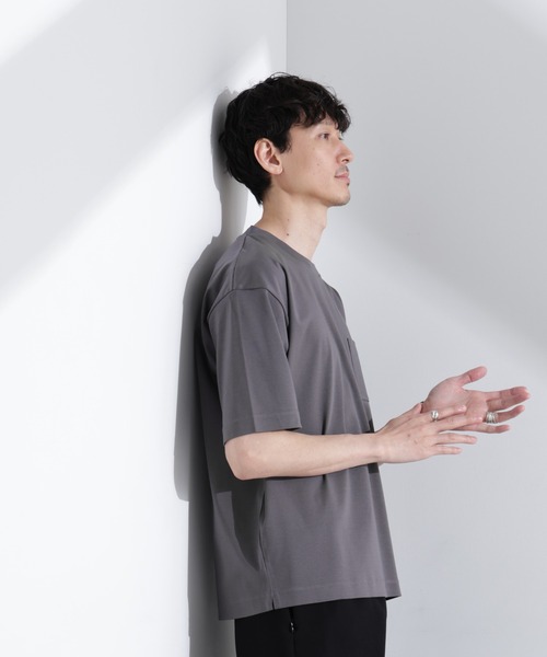 NANO universe(ナノユニバース)の「アンチスメル BIGTシャツ 半袖(Tシャツ/カットソー・メンズ・グレー/ブルーグリーン/ブラック/ホワイト・L/M/S)」の22枚目の写真