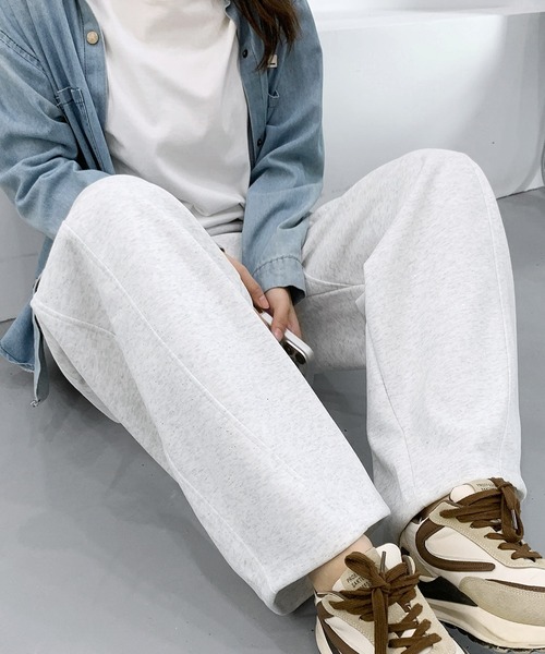 LOWO(ロワ)の「カーブデザインスウェットパンツ ラメ入り(その他パンツ・レディース・ブラック/オフホワイト/グレー・FREE)」の8枚目の写真