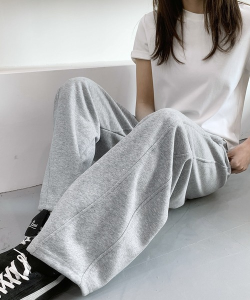 LOWO(ロワ)の「カーブデザインスウェットパンツ ラメ入り(その他パンツ・レディース・ブラック/オフホワイト/グレー・FREE)」の13枚目の写真