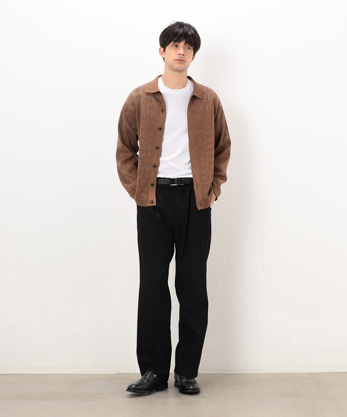 COMME CA ISM(コムサイズム)の「メッシュ編み ポロカーディガン(カーディガン/ボレロ・メンズ・ブラック/ブラウン/ネイビー・MEDIUM/LARGE)」の12枚目の写真
