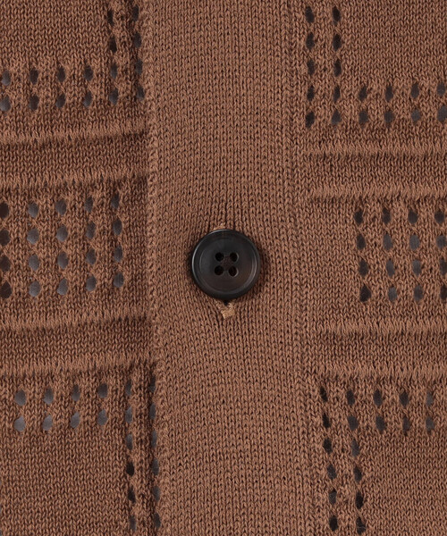 COMME CA ISM(コムサイズム)の「メッシュ編み ポロカーディガン(カーディガン/ボレロ・メンズ・ブラック/ブラウン/ネイビー・MEDIUM/LARGE)」の19枚目の写真