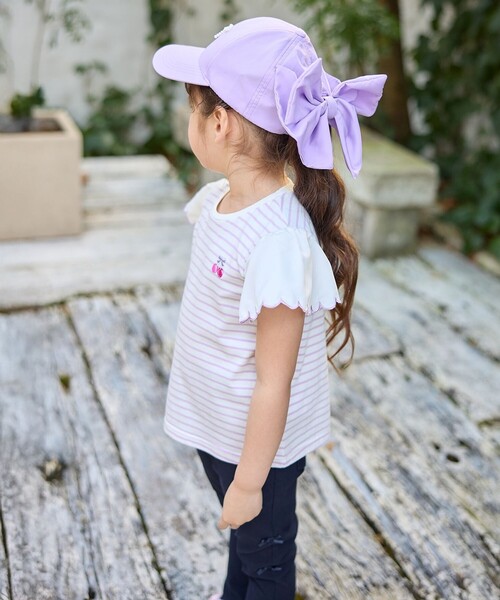 ANY（エニィ）の「【日よけ付き】リボンキャップ（キャップ・キッズ・ブラック系/アイボリー系/ライラック系・54/56/52）」の5枚目の写真