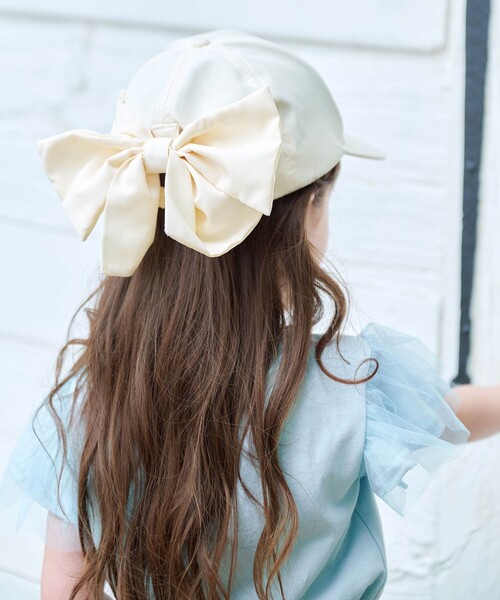 ANY（エニィ）の「【日よけ付き】リボンキャップ（キャップ・キッズ・ブラック系/アイボリー系/ライラック系・54/56/52）」の13枚目の写真