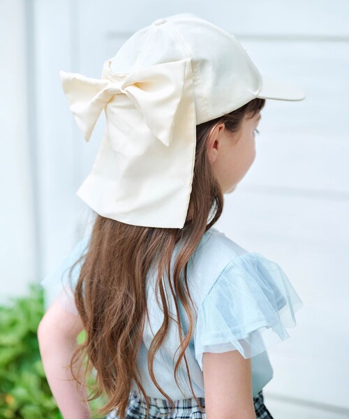 ANY（エニィ）の「【日よけ付き】リボンキャップ（キャップ・キッズ・ブラック系/アイボリー系/ライラック系・54/56/52）」の14枚目の写真