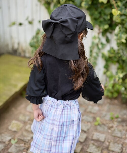 ANY（エニィ）の「【日よけ付き】リボンキャップ（キャップ・キッズ・ブラック系/アイボリー系/ライラック系・54/56/52）」の17枚目の写真