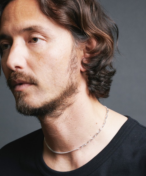 SILVER 925KIHEI & CUT AZUKI CHAIN MIX NECKLACE(S):シルバー 喜平&カットアズキチェーン ミックス ネックレス 41cm