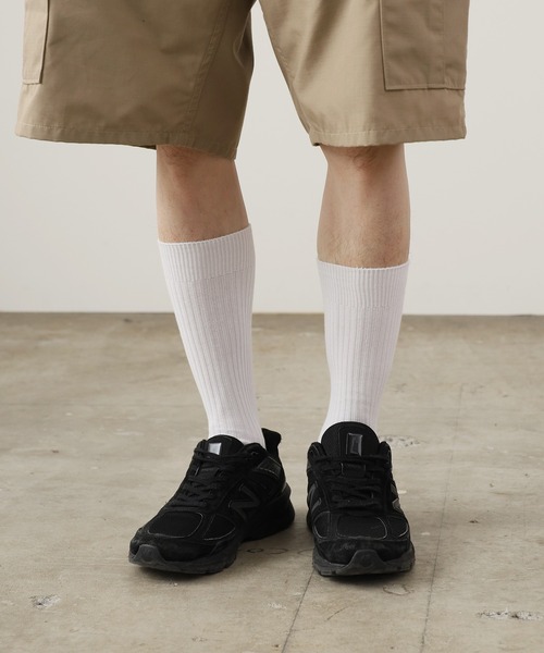 TAKAHIROMIYASHITATheSoloIst.（タカヒロミヤシタザソロイスト）の「TAKAHIROMIYASHITATheSoloIst./タカヒロミヤシタザソロイスト.×decka Quality socks/デカクオリティソックス middleweight ribbed mid socks. 靴下（ソックス/靴下・メンズ・ブラック/ホワイト・25-28）」の5枚目の写真
