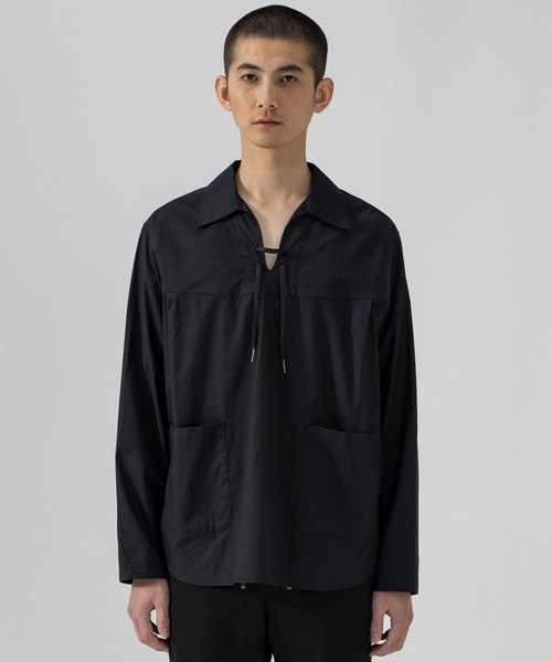 D.Nart.Ampta(ディーナ―トアンプタ)の「D.Nart.Ampta(ディー・ナート・アンプタ)Skipper Shirt 長袖シャツ ロングスリーブシャツ スキッパーシャツ(シャツ/ブラウス・メンズ・ネイビー/ホワイト/ブラック・M/S)」の3枚目の写真