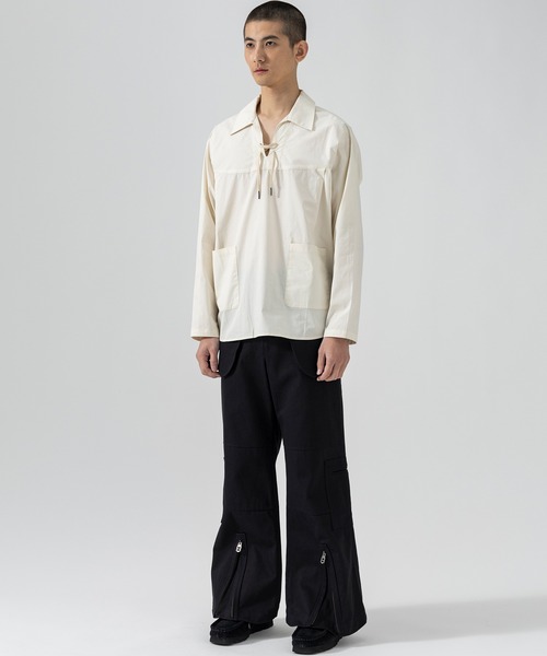 D.Nart.Ampta(ディーナ―トアンプタ)の「D.Nart.Ampta(ディー・ナート・アンプタ)Skipper Shirt 長袖シャツ ロングスリーブシャツ スキッパーシャツ(シャツ/ブラウス・メンズ・ネイビー/ホワイト/ブラック・M/S)」の6枚目の写真