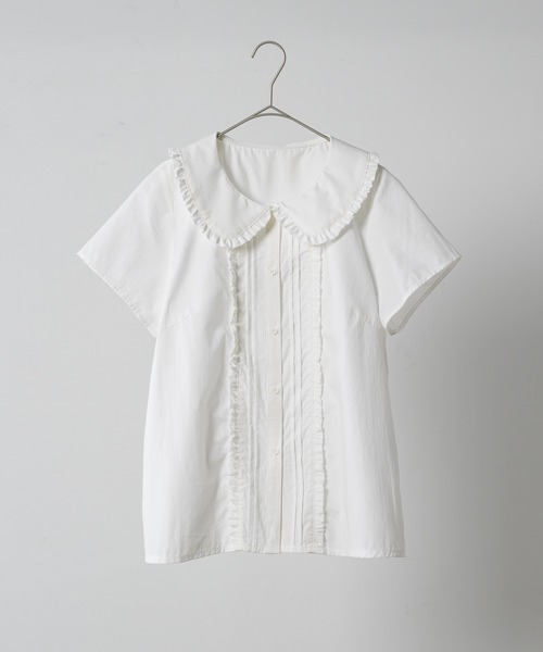 セール】frill round collar blouse / フリルラウンドカラー