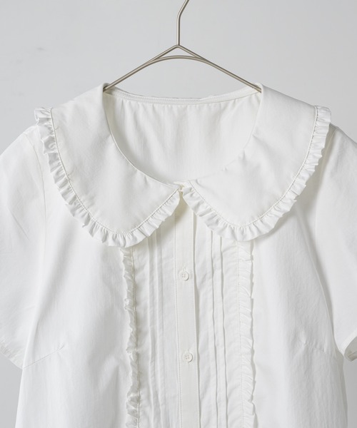 FEKETE ブラウス フリルラウンドカラーシャツ セール】frill round collar blouse / フリルラウンドカラー