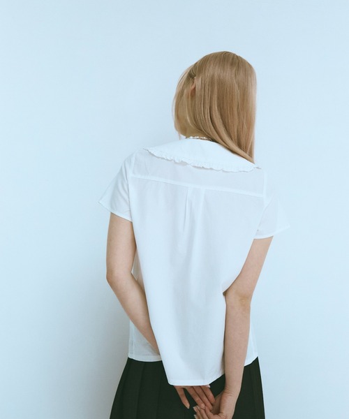 FEKETE ブラウス フリルラウンドカラーシャツ セール】frill round collar blouse / フリルラウンドカラー