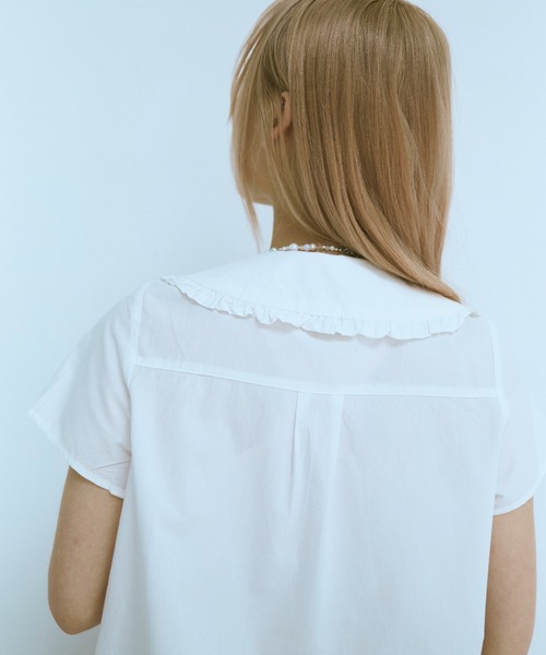 セール】frill round collar blouse / フリルラウンドカラー